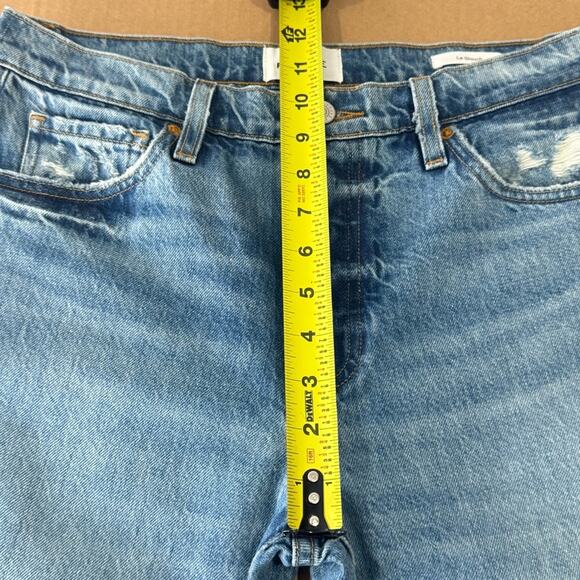 Frame Denim Le Slouch Distressed High Waist Straight Leg Jeans Denim Button Fly - Picture 12 of 14